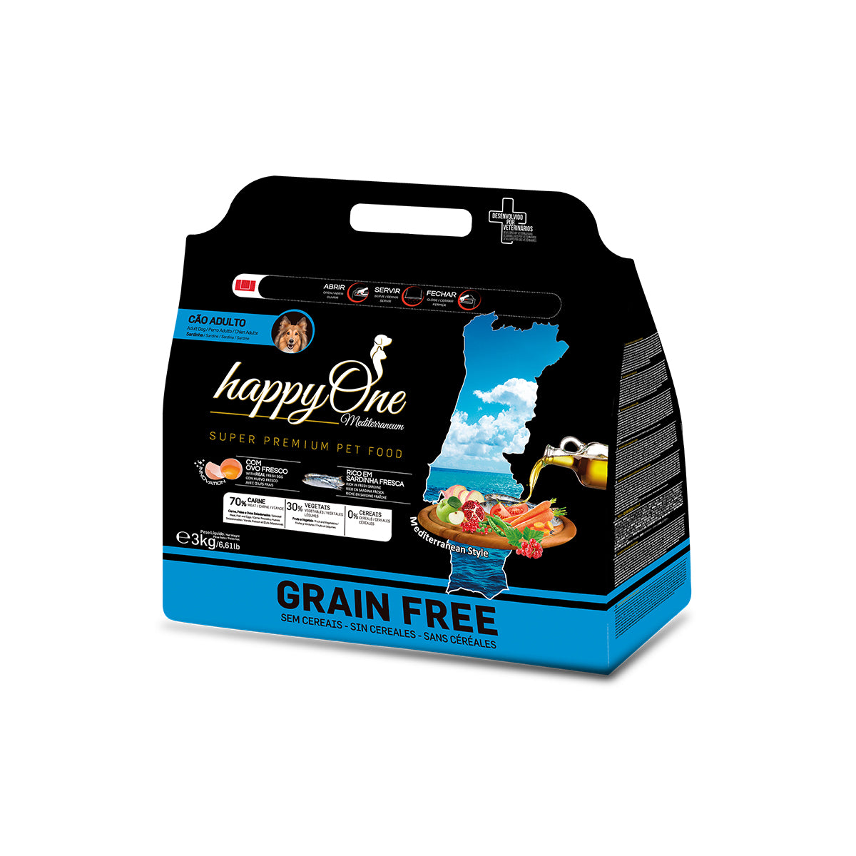 happyOne Mediterraneum | Cão Adulto - Sardinha Fresca